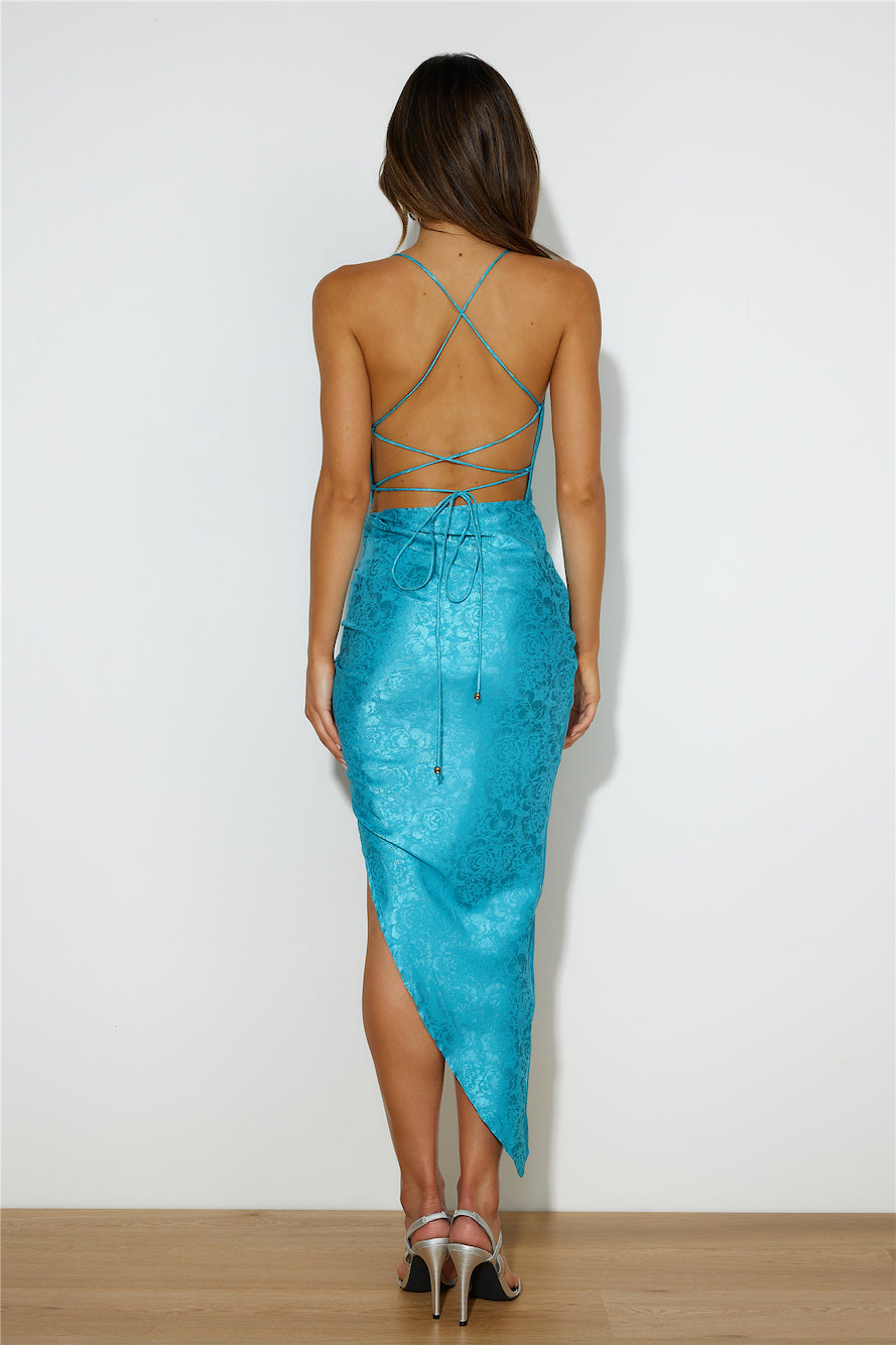 Dreamy Date Midi Dress Aqua