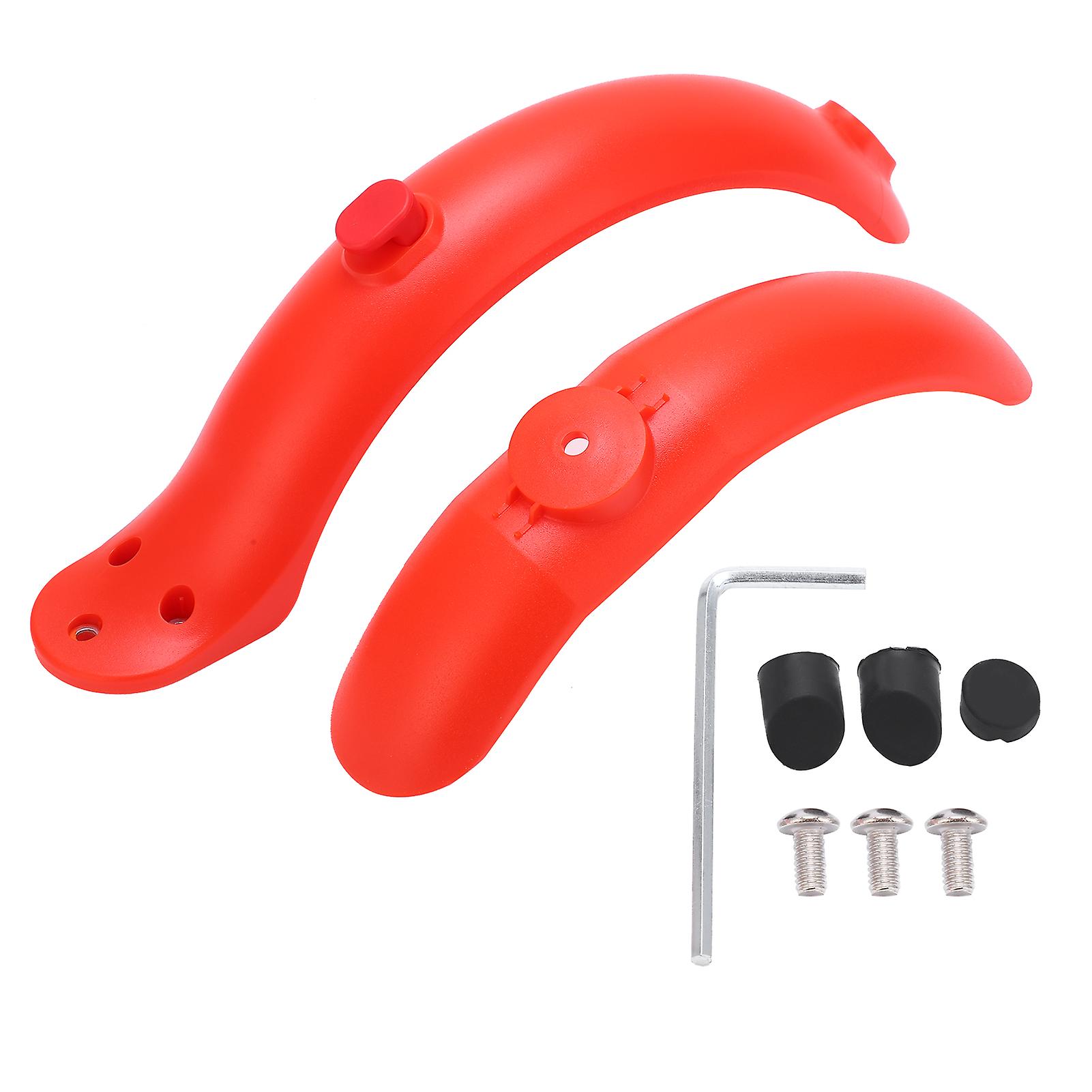 Electric Scooter Front And Rear Fender Mugguard Set With Tools For Xiaomi M365 Accessoriesred