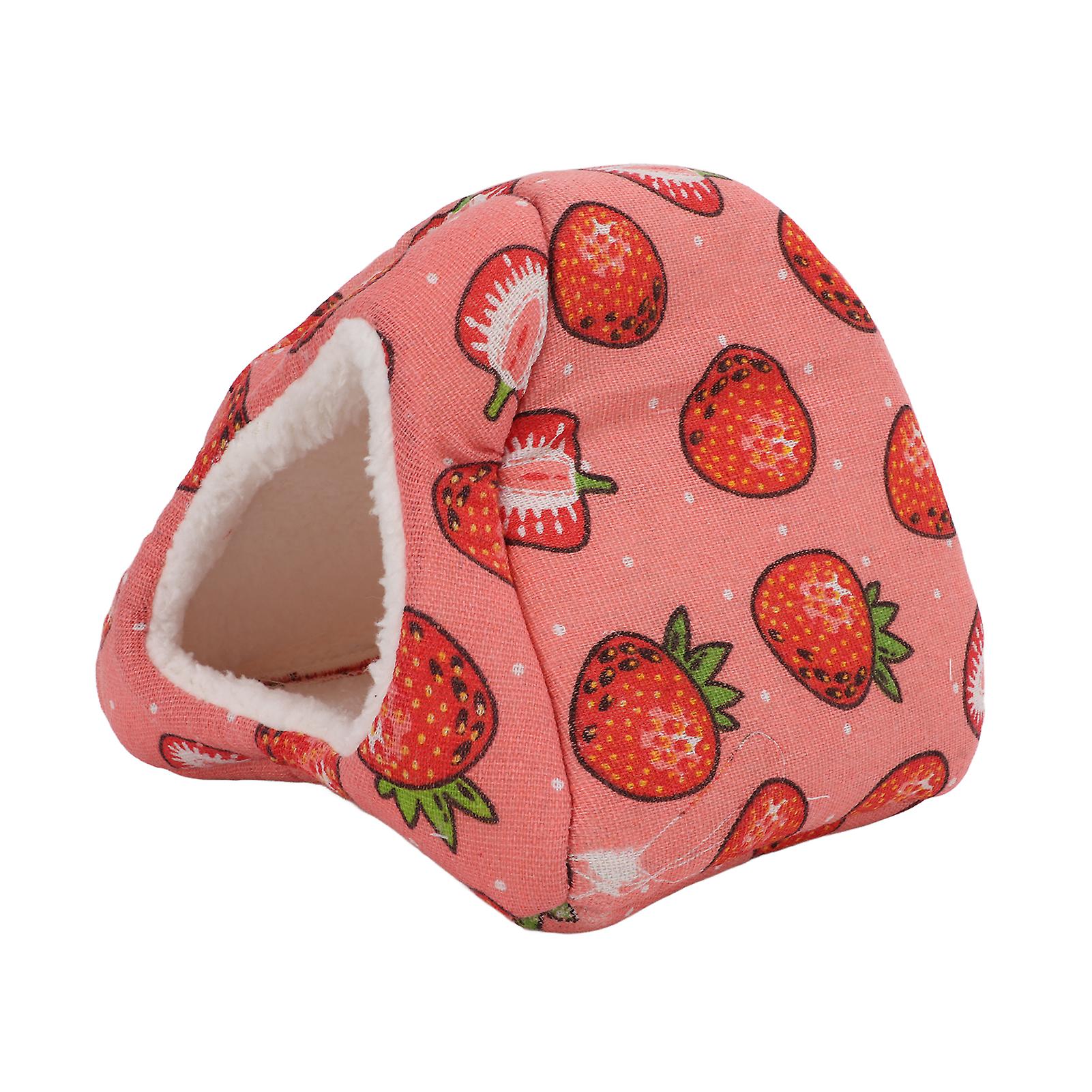 Hamster Cotton Nest Windproof And Warm Small Pet Cotton Nest Strawberry For Hamster Guinea Pig16x16x16