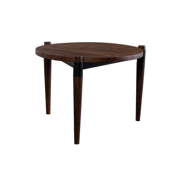 Santiago Contemporary Solid Acacia Wood End Table， Brown