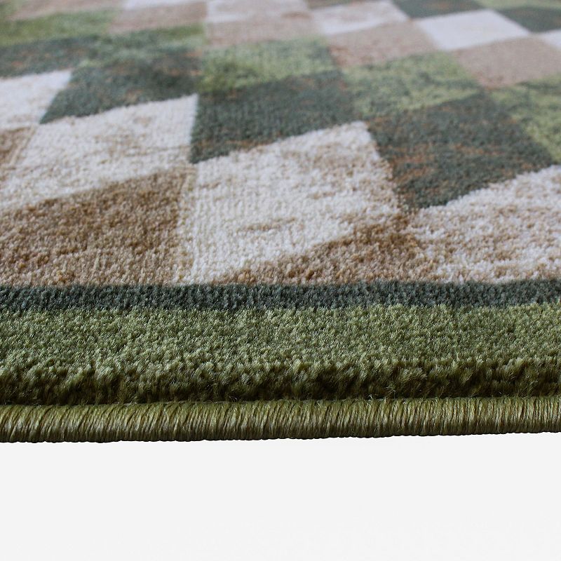 Masada Rugs Masada Rugs Stephanie Collection 5'x7' Area Rug with Distressed Southwest Native American Design 1106 in Green， Brown and Beige