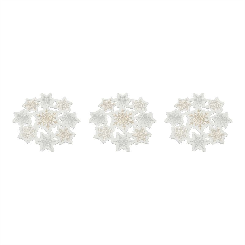 Embroidered Snowflake Doily (set Of 3)