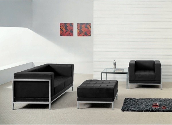 Flash Furniture Hercules Imagination Series Black Leather Loveseat  Chair And   Contemporary   Living Room Furniture Sets   by Global Discount Store LLC  Houzz