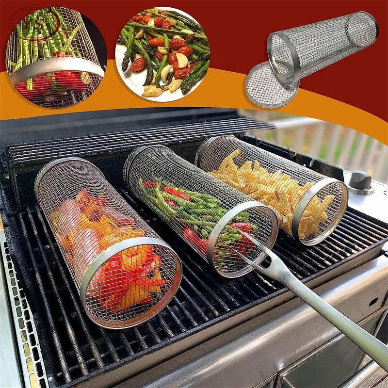 🔥Last Day 49% OFF🔥Rolling Grilling Basket-BUY 4 GET 2 FREE