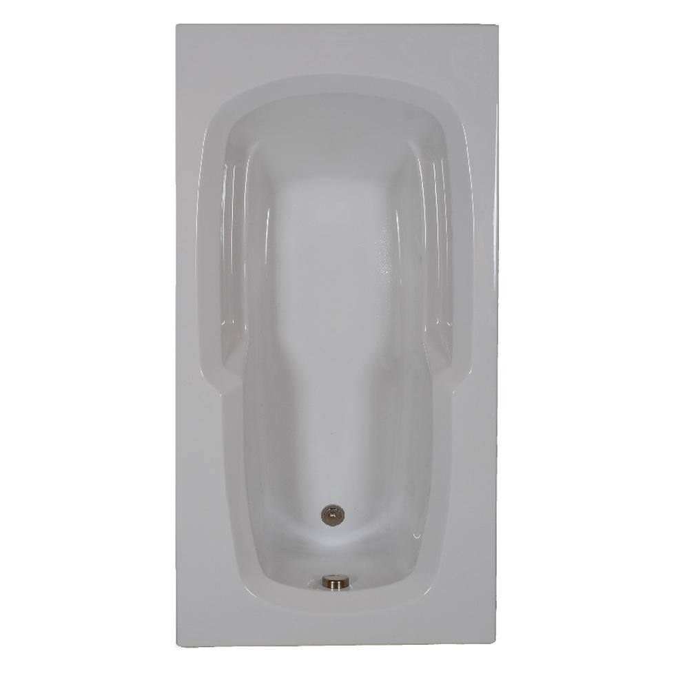 Comfortflo 60 in. Acrylic Reversible Drain Rectangular Alcove Soaking Bathtub in White 6036S-A White