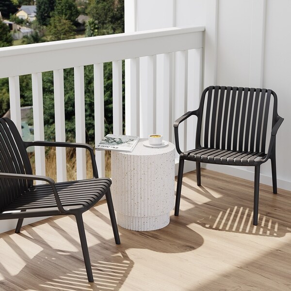 Sheila Fluted Design Side Table for Indoors or Outdoors