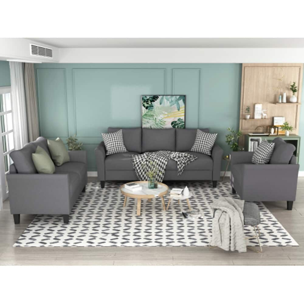 Polyester blend 3 Pieces Sofa Set for Living Room