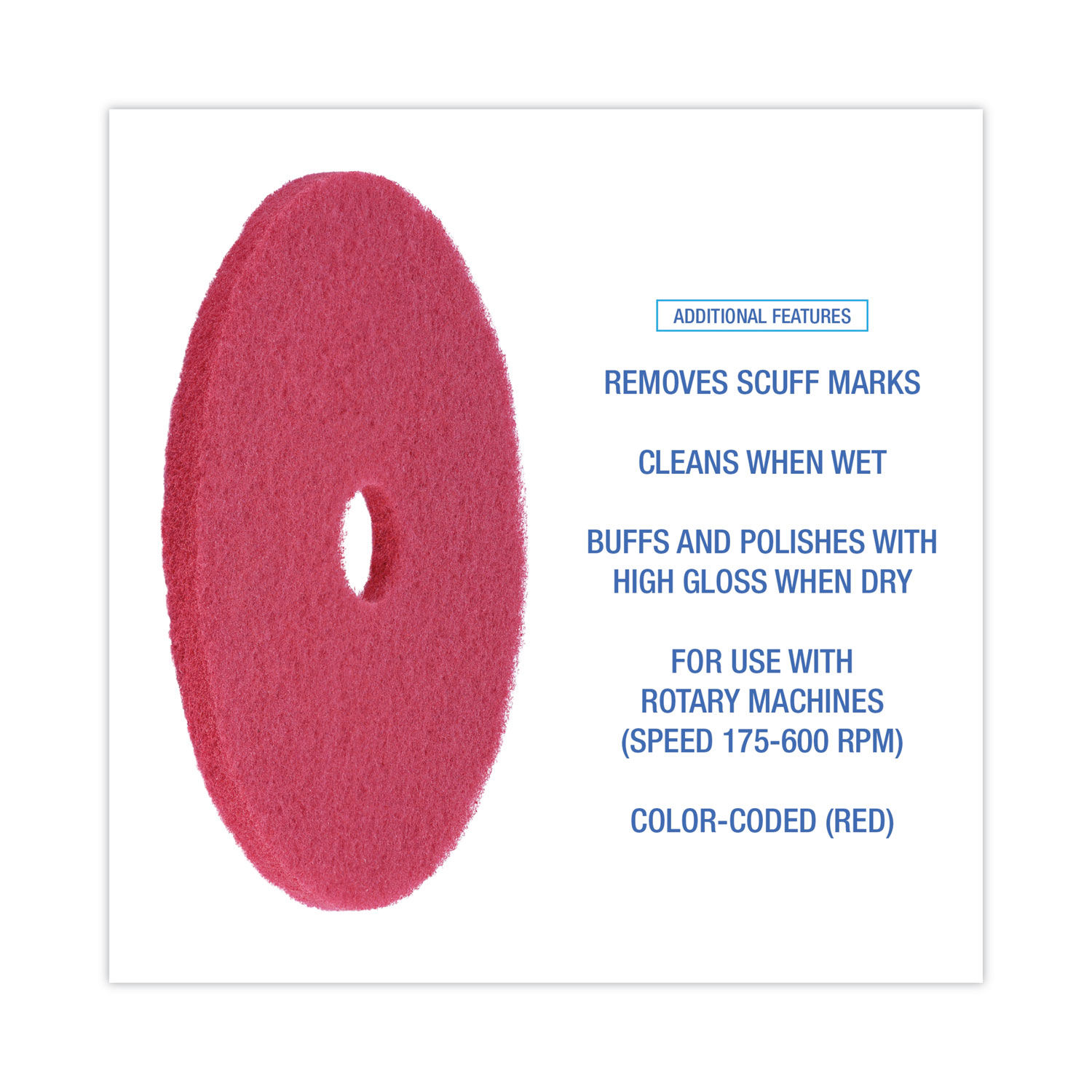 Buffing Floor Pads by Boardwalkandreg; BWK4020RED