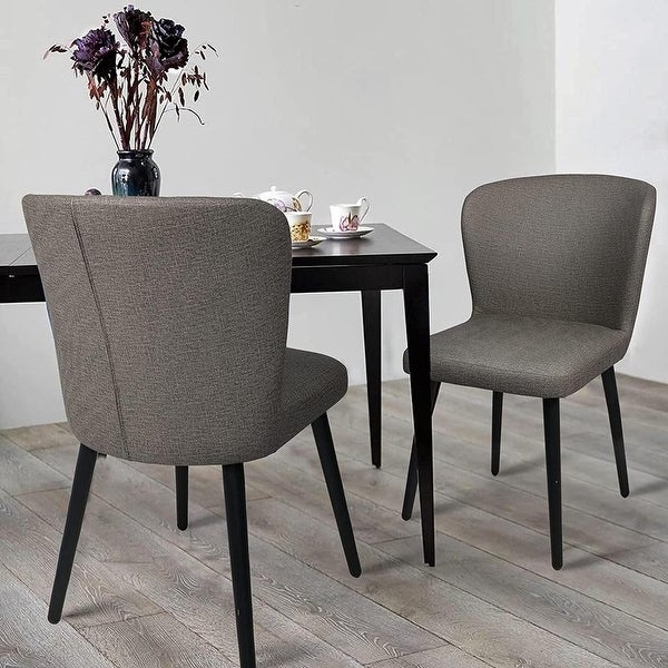 Set of 2 Kitchen Dining Room Chair Leather Chair with Fire Retardant and Water Repellent Vinyl Seat， Grey - 17.7