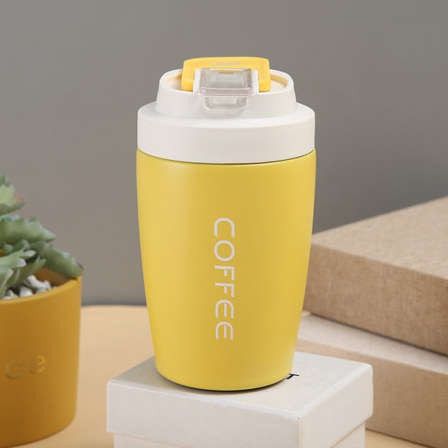 Double Stainless Steel Coffee Cup Leakproof Insulated Thermal Cup Car Portable Travel Coffee Mug