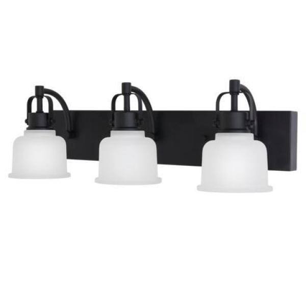 Home Decorators Collection Rockhill 22.07 in. 3-Light Black LED Vanity Light Dark LED 51779