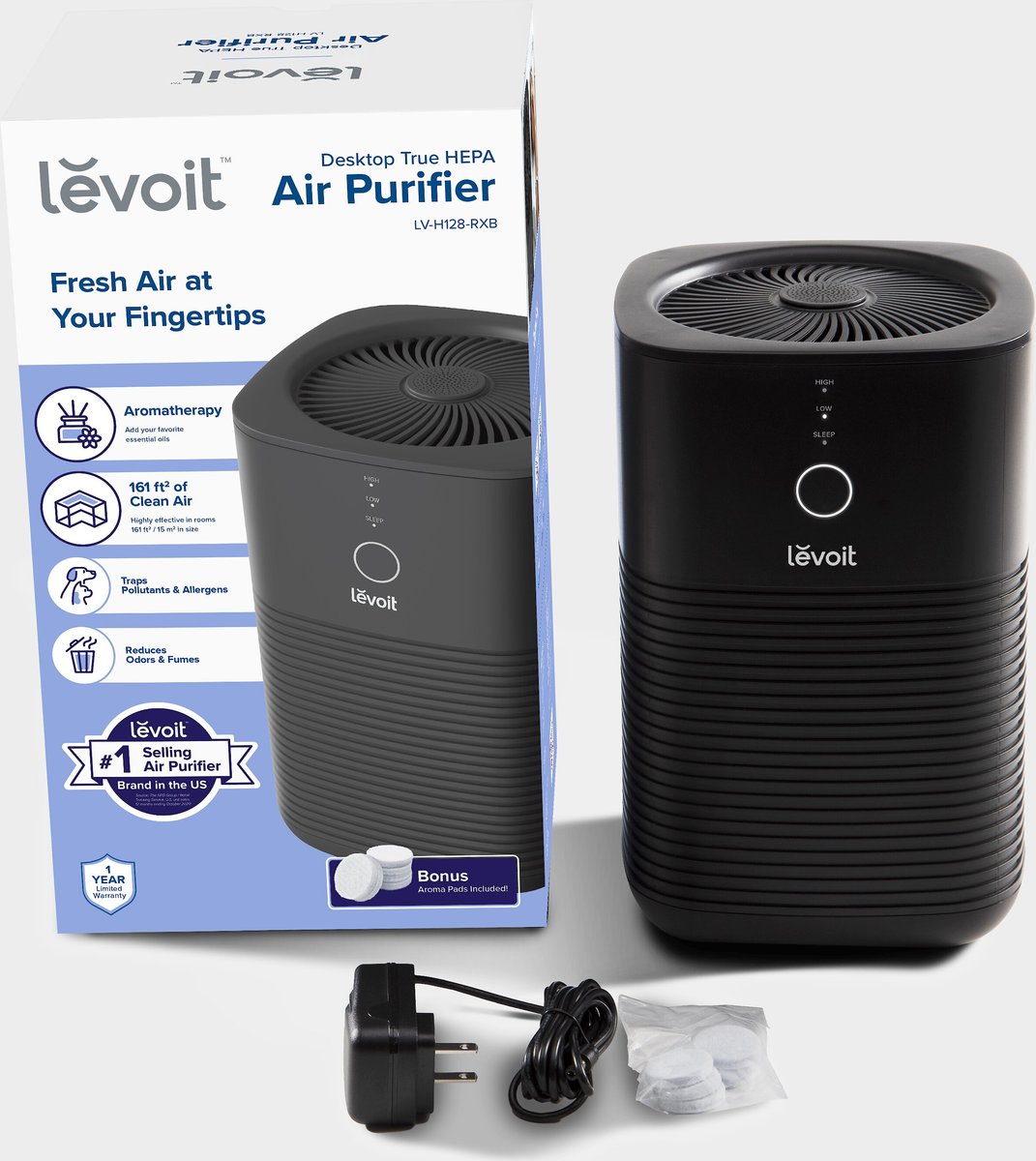 Levoit Desktop True HEPA Air Purifier， Black