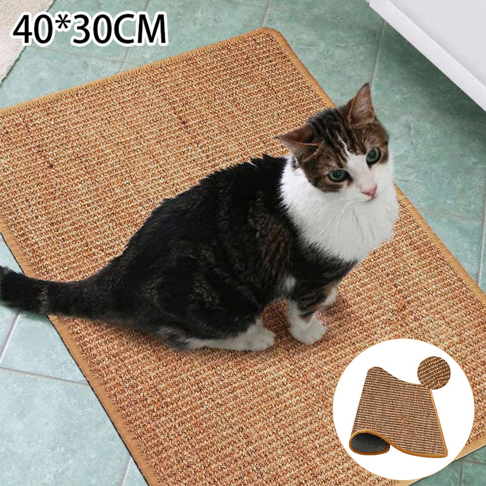 15.6 X 11.7 In Cat Scratching Mat， Large Natural Sisal Mats，Anti-Slip Cat Scratch Pad，Cat Grinding Claws Mat for Protect Carpets and Sofas Durable and Safe Will Not Harm Cat Paws