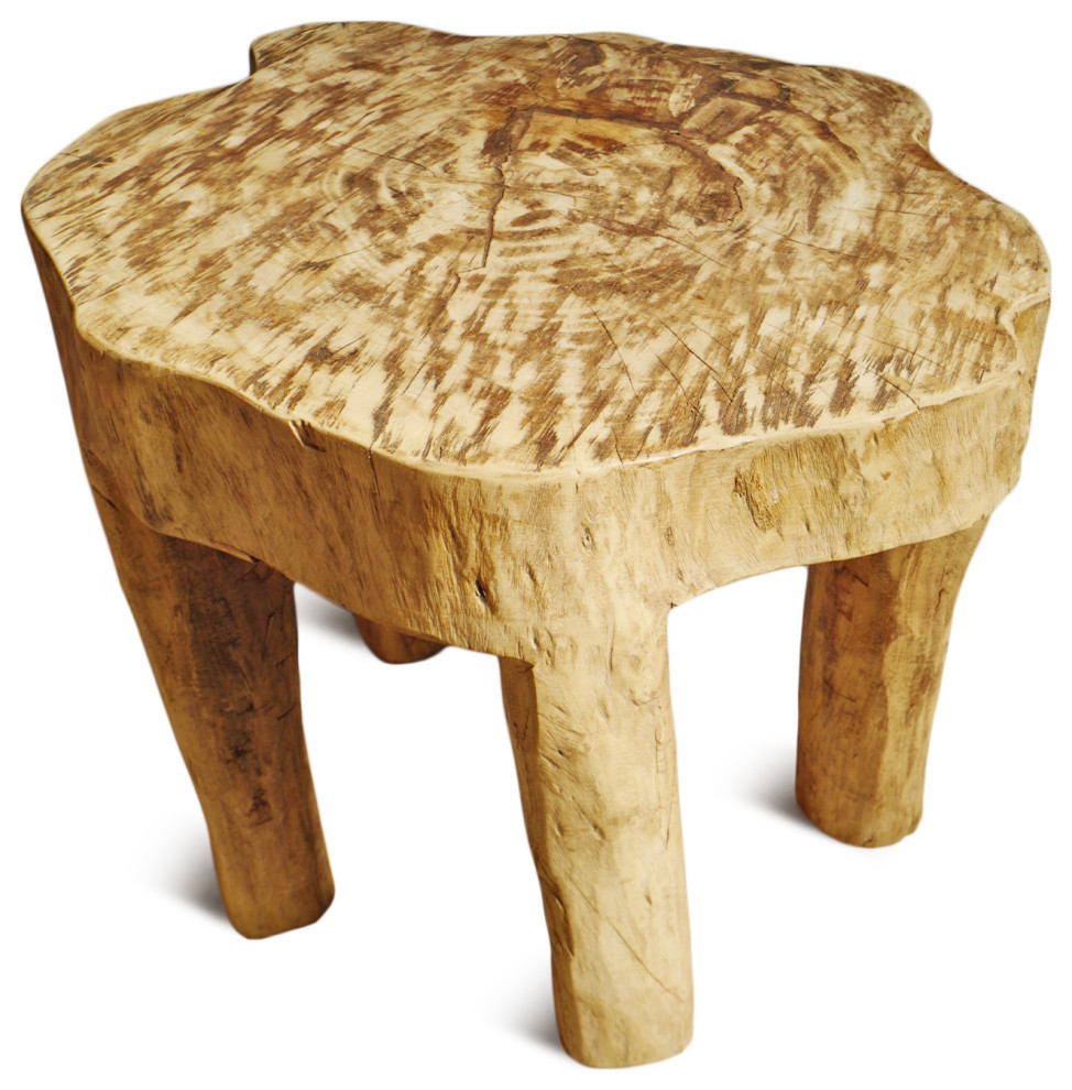 Rustic Naga Four Leg Wood Table 7   Rustic   Side Tables And End Tables   by Design Mix Furniture  Houzz