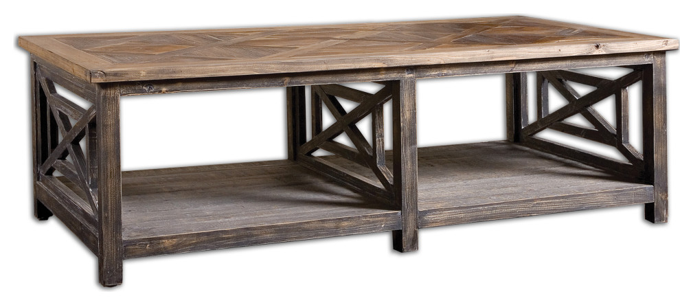 Uttermost 24264 Spiro Reclaimed Wood Cocktail Table   Farmhouse   Coffee Tables   by Lighting World Decorators  Houzz