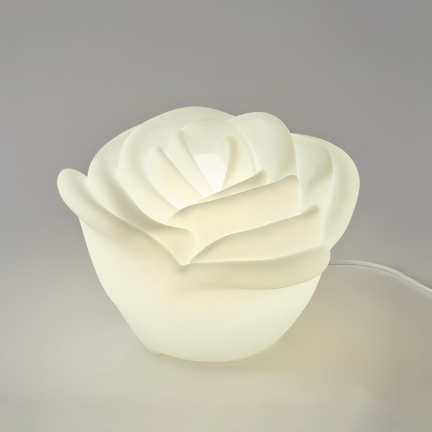 White Rose Shaped LED Table Lamp