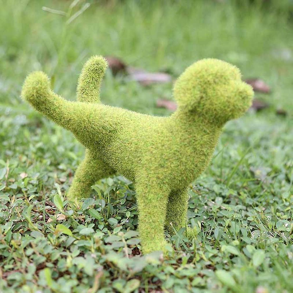 Flocking Puppy Outdoor Courtyard Grass Figurine Sculpture Statue For Home Desktop Decoration Handicraft Bookshelf Ornaments