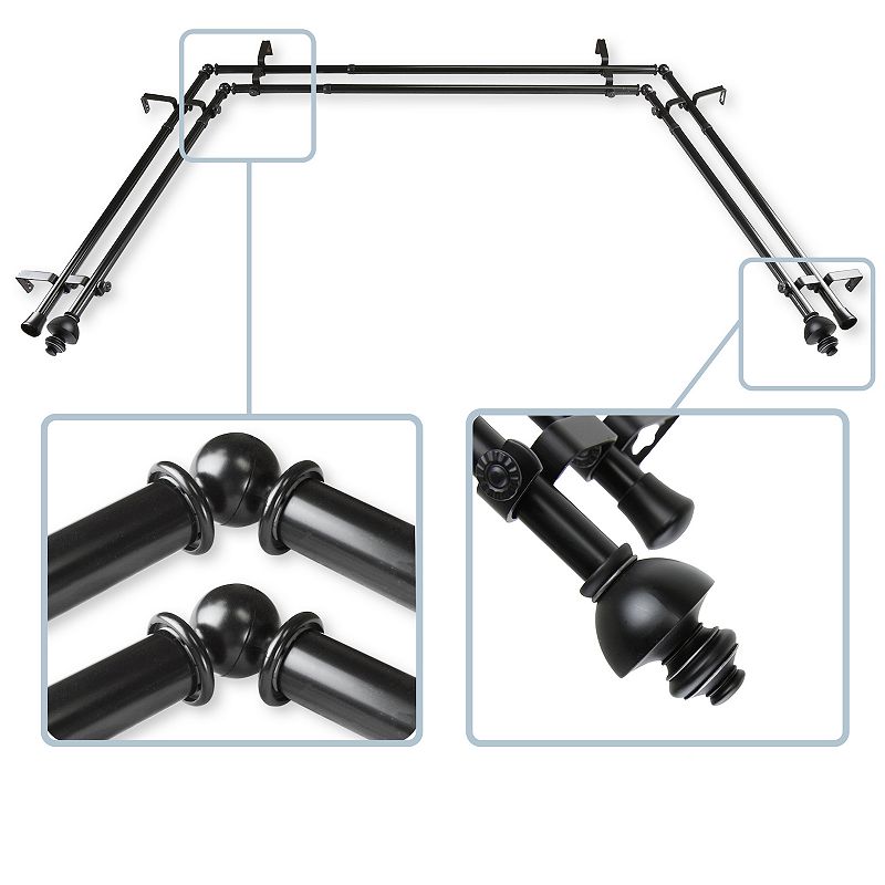 Rod Desyne Dynasty 13/16 Bay Window Double Curtain Rod