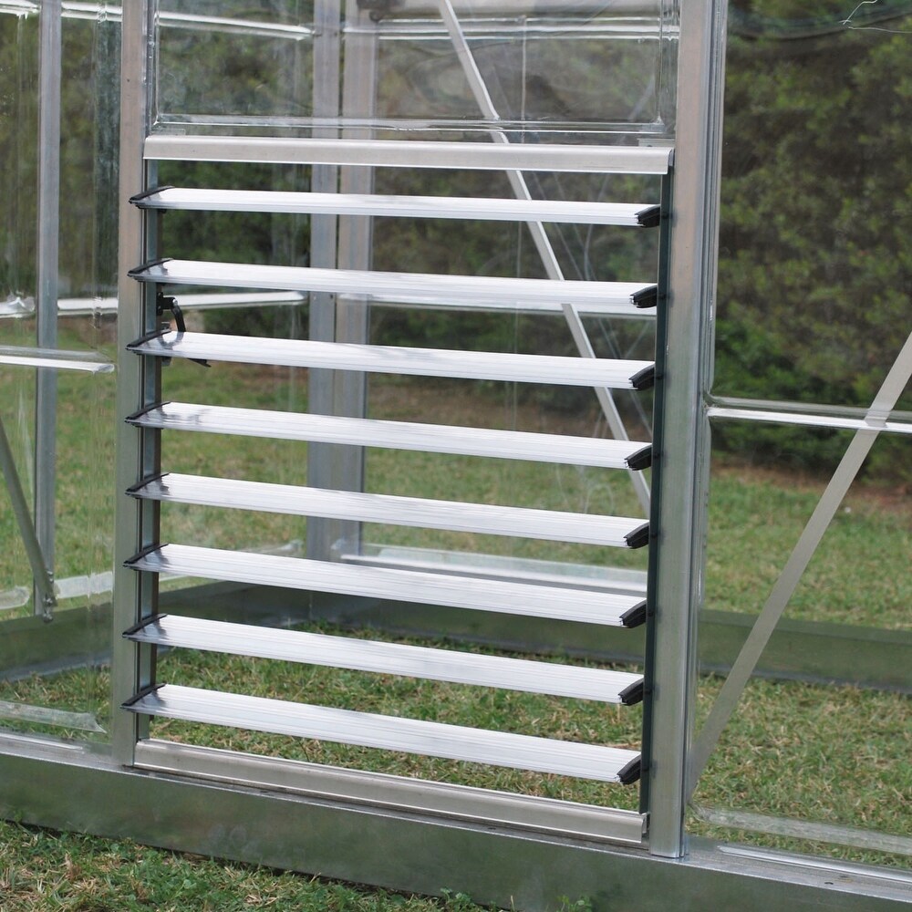 Side Louver Greenhouse Window in Silver