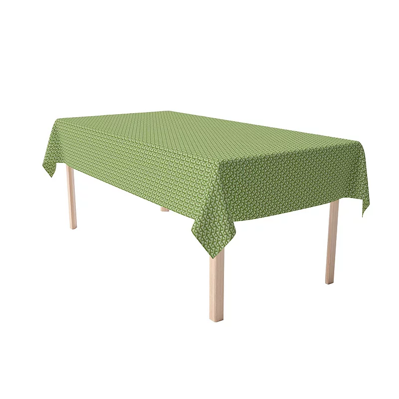 Rectangular Tablecloth， 100% Polyester， 60x120， Intertwined Green Wicker