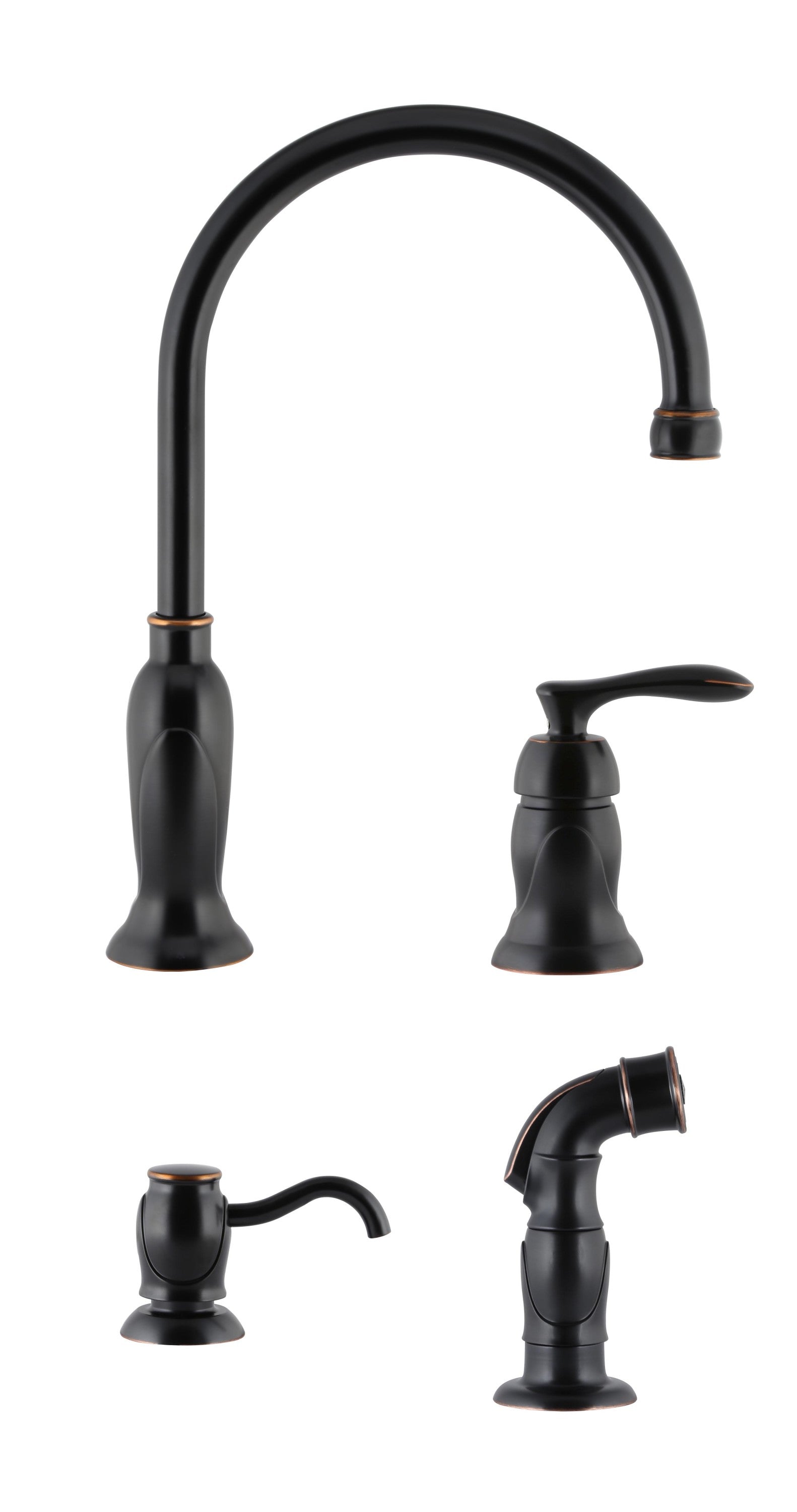 Design House Madison Kitchen Faucet with Side Sprayer and Soap Dispenser in Oil Rubbed Bronze