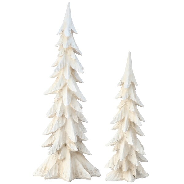 1825 Resin Winter Retreat Tree Set of 2