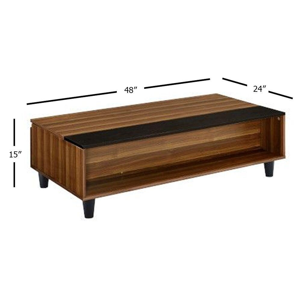 ACME Avala Coffee Table with Lift Top in Walnut   Black