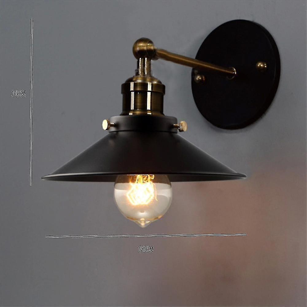 Country Industrial Style Retro Wall Lamp Double Head Black Umbrella Head Wall Lamp