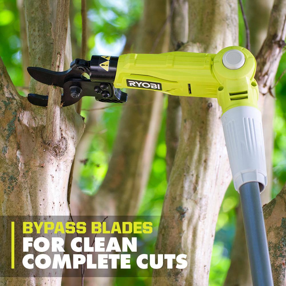 RYOBI ONE+ HP 18V Brushless Cordless Pruner and Cordless Pole Lopper with (2) 2.0 Ah Batteries and (2) Chargers P2550-P2560