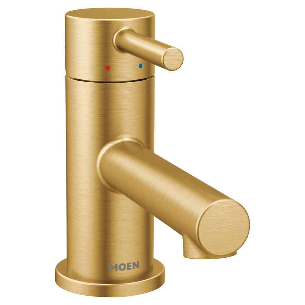 MOEN Align Single Hole SingleHandle LowArc Bathroom Faucet in Brushed Gold