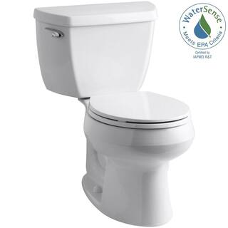 KOHLER Wellworth Classic Complete Solution 2-Piece 1.28 GPF Single Flush Round Toilet in White Seat Included (6-Pack) K-11464-6-0