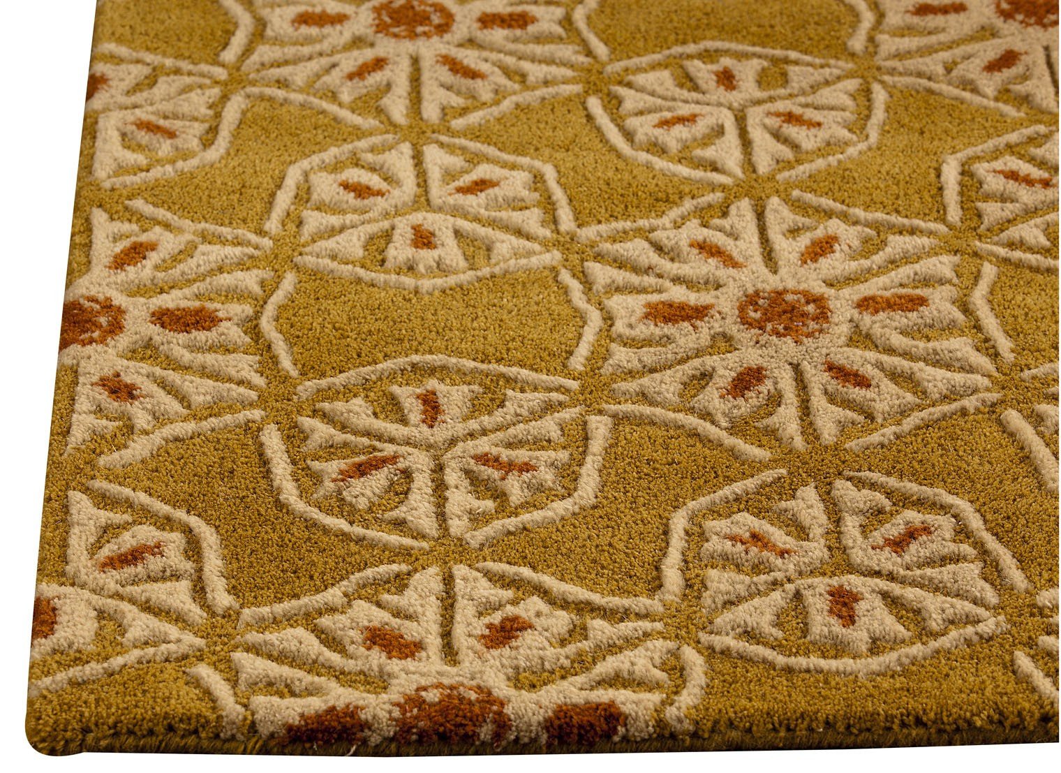 Normandie Collection Hand Tufted Wool Area Rug in Gold