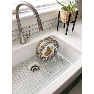 SINKOLOGY Grace 34 in. Quick-Fit Undermount Single Bowl Crisp White Fireclay Kitchen Sink SK451-34FC