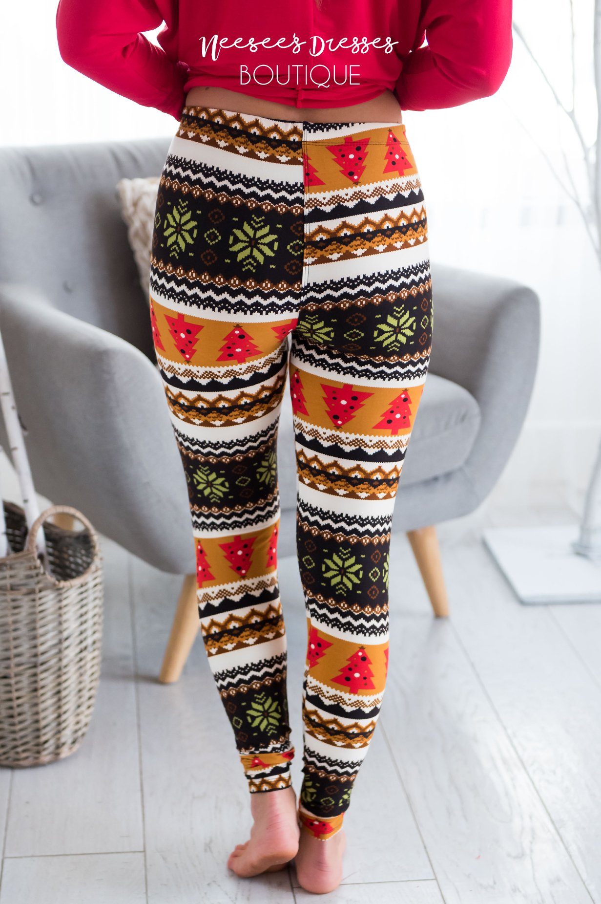 Christmas Trees & Snowflakes Christmas Leggings