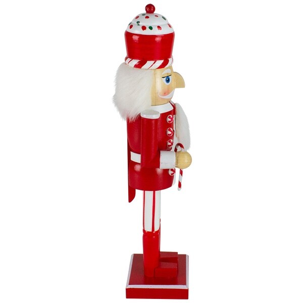 14 Red and White Wooden Candy Cane King Christmas Nutcracker