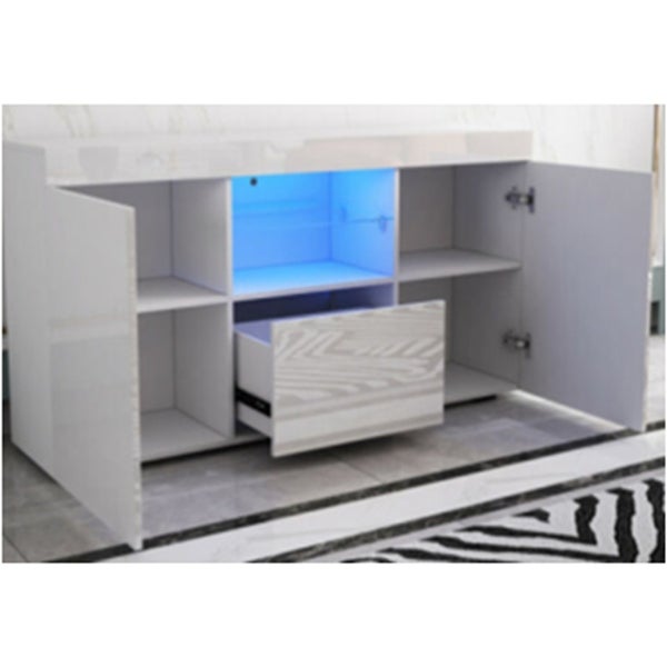 White Sideboard UV coated，TV stand，TV table，Shoes Cabinet，win cabinet， High glossy panel，with LED lights