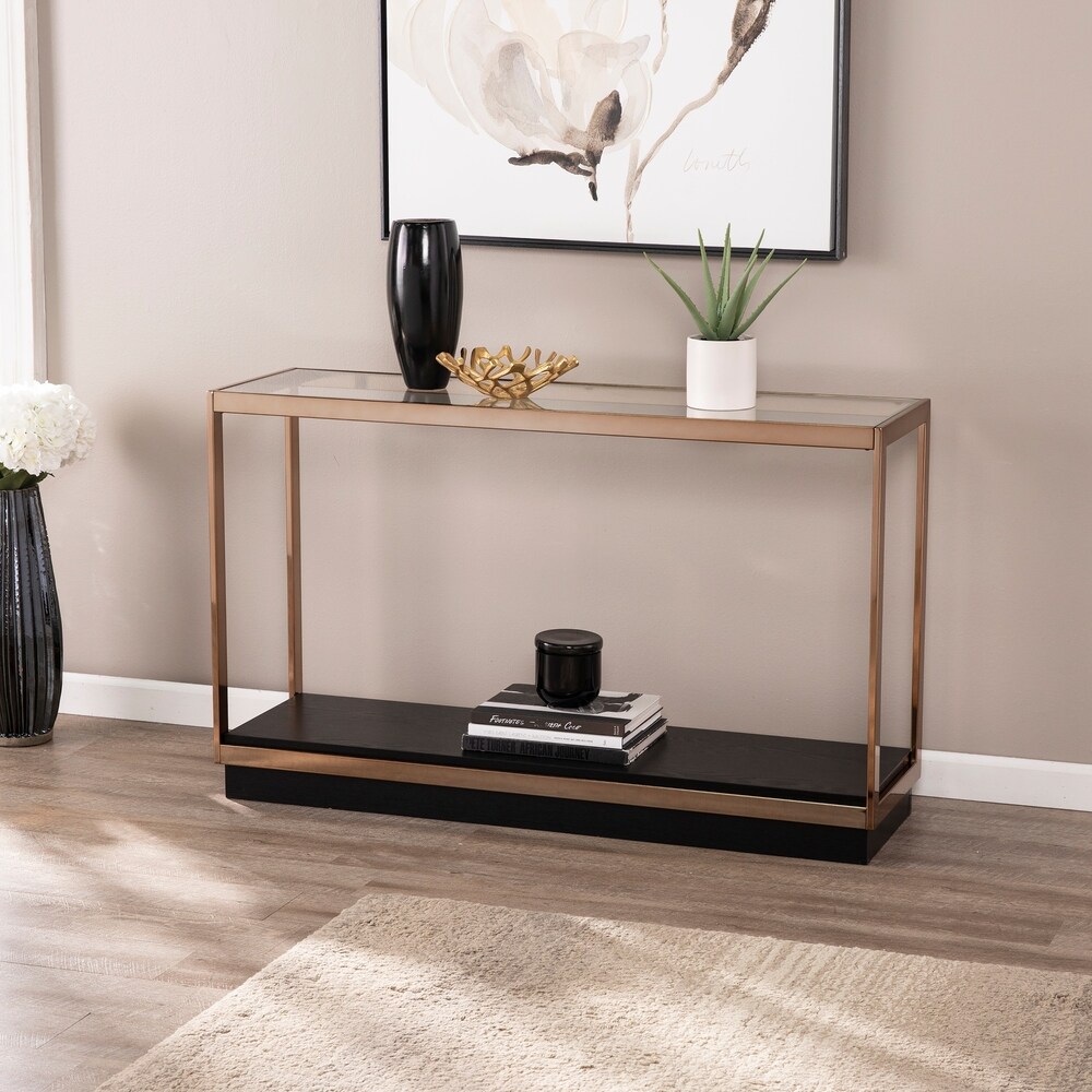 SEI Furniture Luna Modern Champagne Metal Console Table