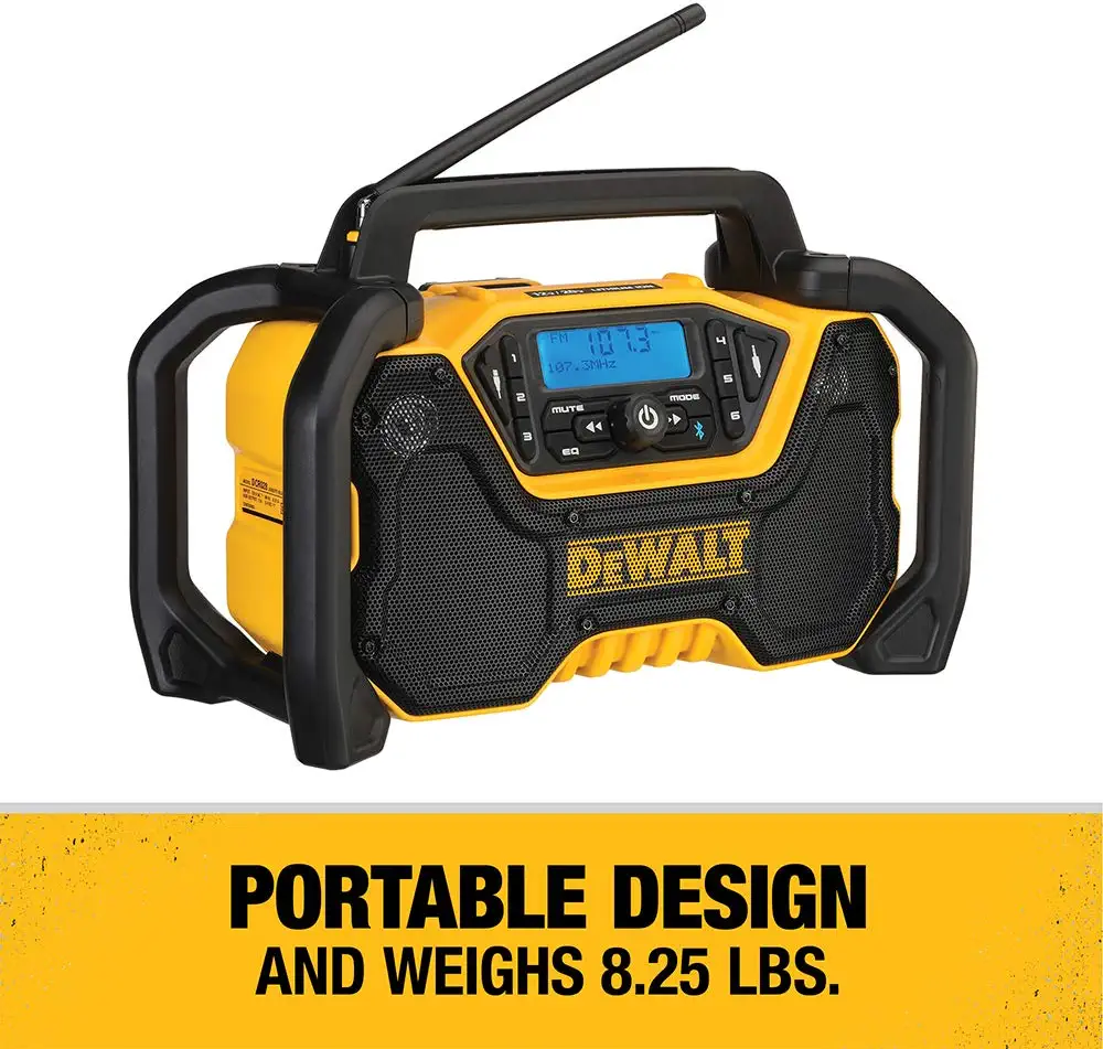 DEWALT DCR028B 12-Volt or 20-Volt Max Water Resistant Cordless Bluetooth Jobsite Radio Bluetooth Adapter