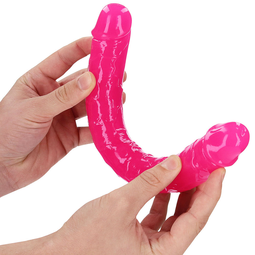 RealRock Glow In The Dark 12 Inch Double Dildo in Pink