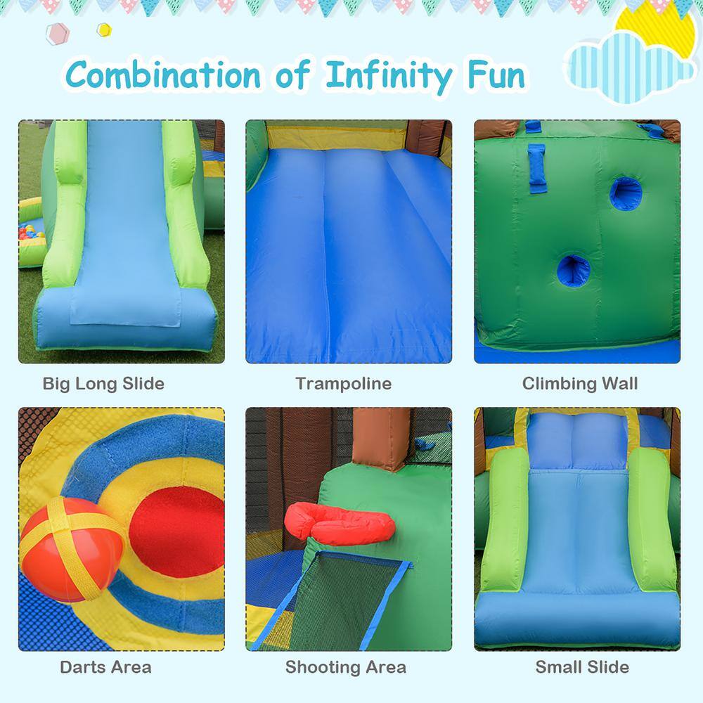 Costway Inflatable Jungle Bounce House Kids Dual Slide Jumping Castle Bouncer OP70152