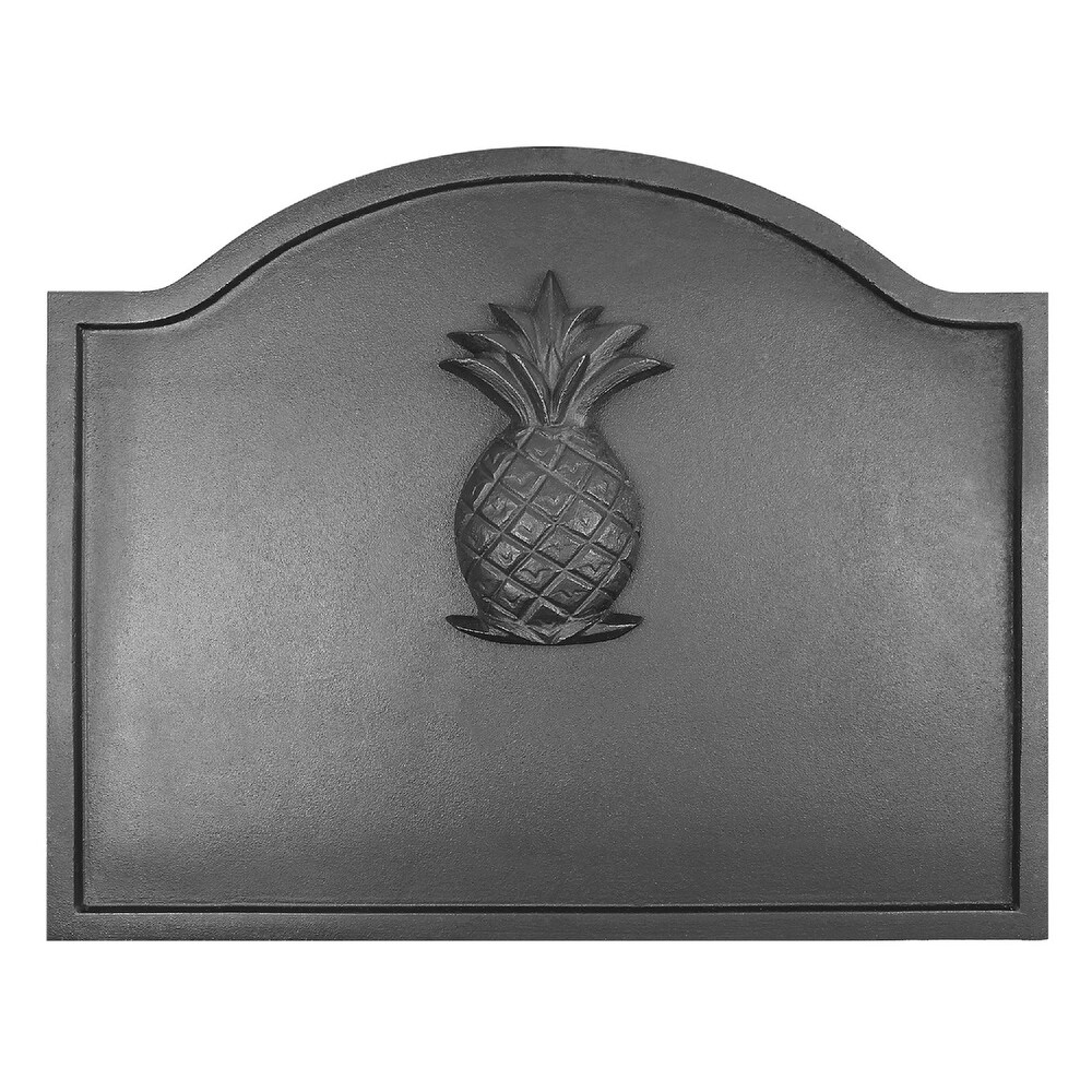 Minuteman International Large Cast Iron Pineapple Fireback  22.5 Inch Long  Black