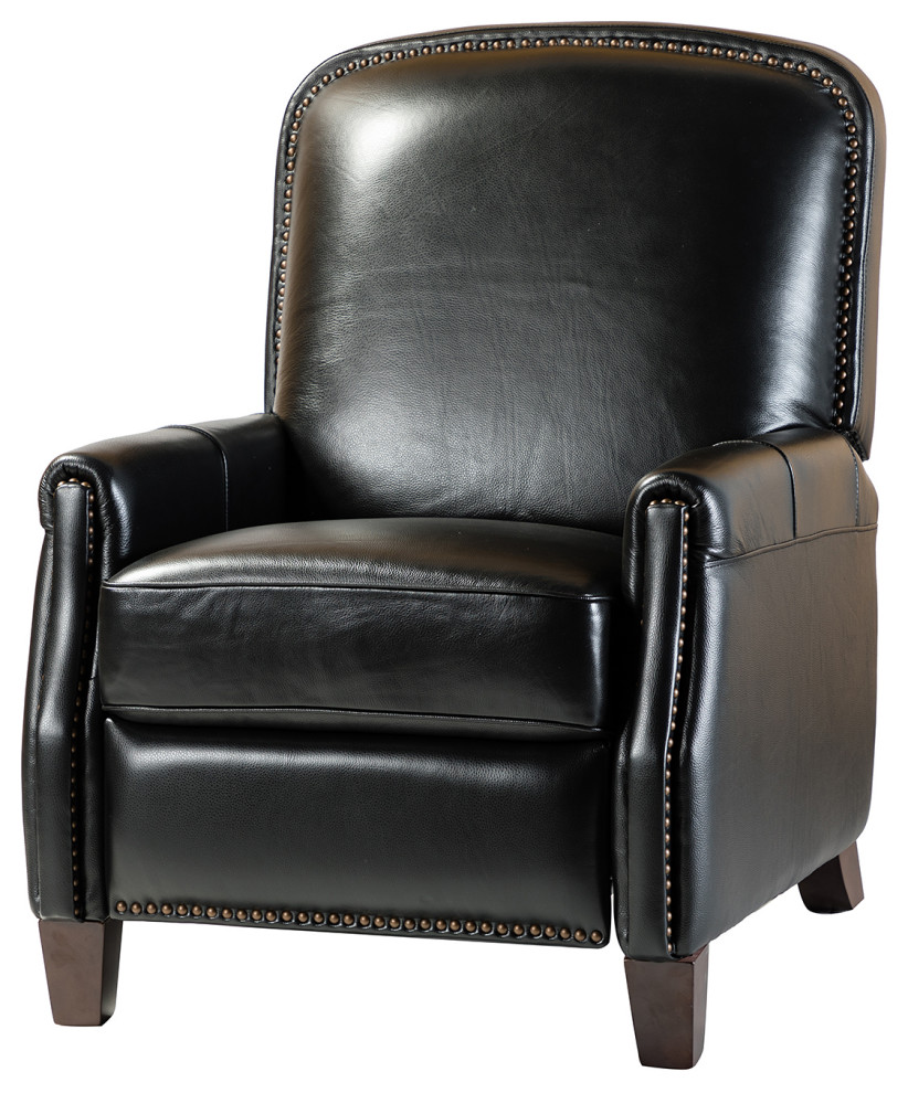 Genuine Leather Cigar Recliner With Nail Head Trim   Transitional   Recliner Chairs   by Karat Home  Houzz