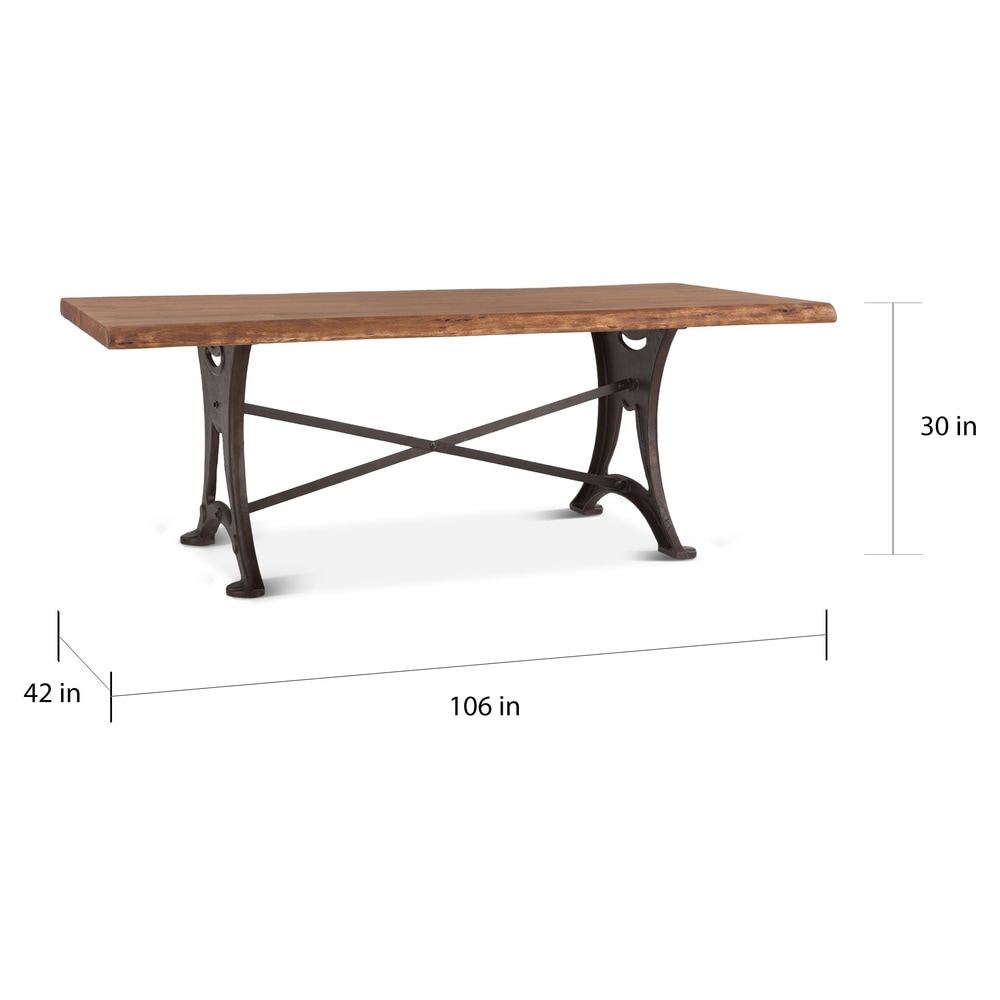 Carbon Loft Wiley Rectangle Live Edge Dining Table