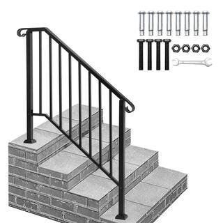 Winado Transitional Handrail Stair Railing Fits 3-Step Iron Rail Kit 891262135247