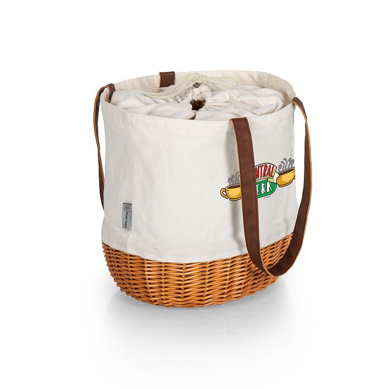 Picnic Time Friends Coronado Canvas and Willow Basket Tote