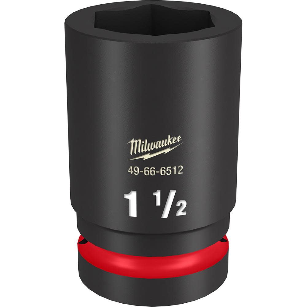 Milwaukee Impact Socket 1 Drive 1 1/2 Deep 6 Point 49-66-6512 from Milwaukee