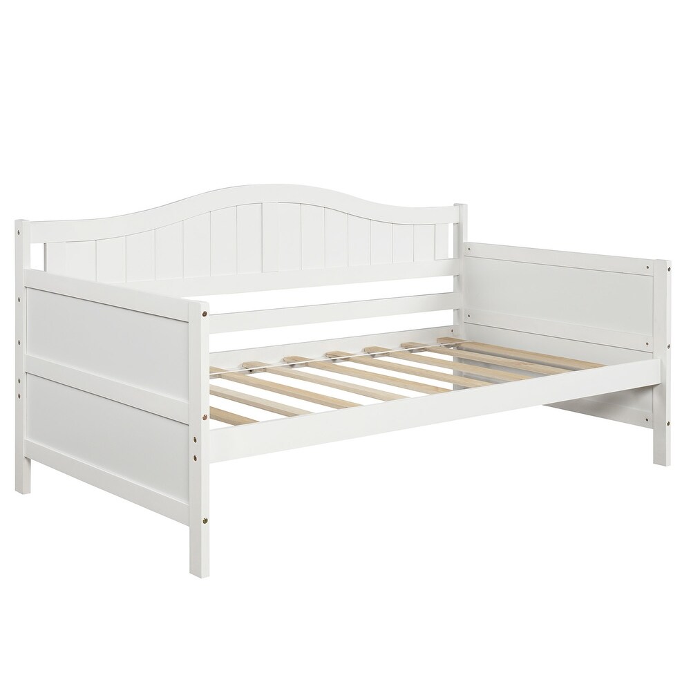 Twin Size Traditional Wood Daybed with 2 Drawers for Small Bedroom City Aprtment Dorm