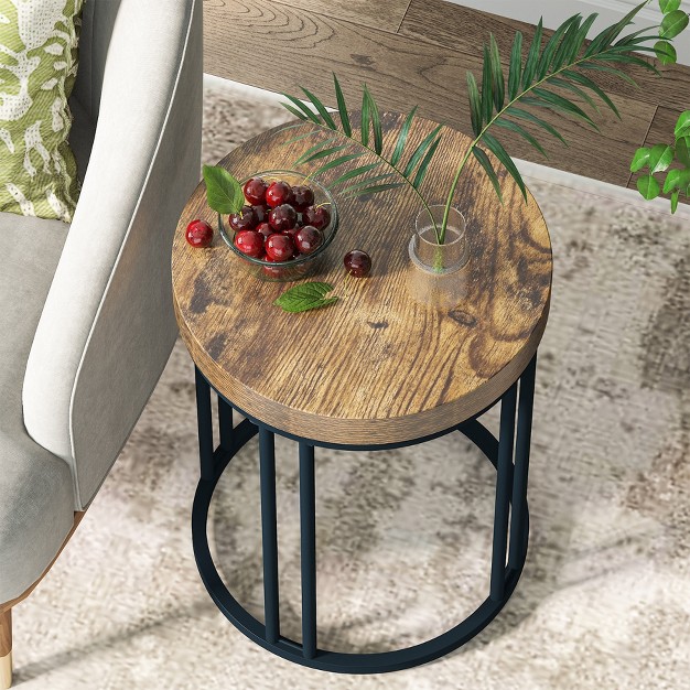 Tribesigns Wooden Circle C Round Accent Table