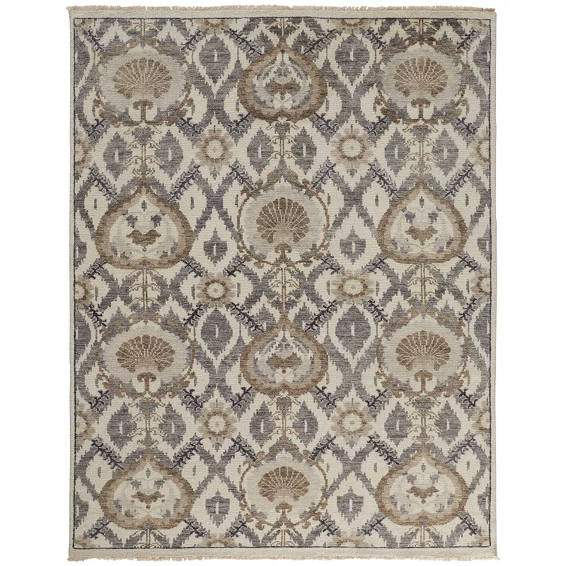 Weave and Wander Bennet Ornamental Ikat Luxury Wool Rug