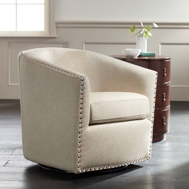 Studio 55d Fullerton Ii Oatmeal Swivel Accent Chair